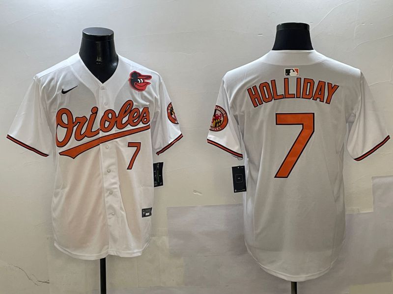 Men Baltimore Orioles #7 Holliday White Game 2025 Nike MLB Jersey style 1->chicago cubs->MLB Jersey